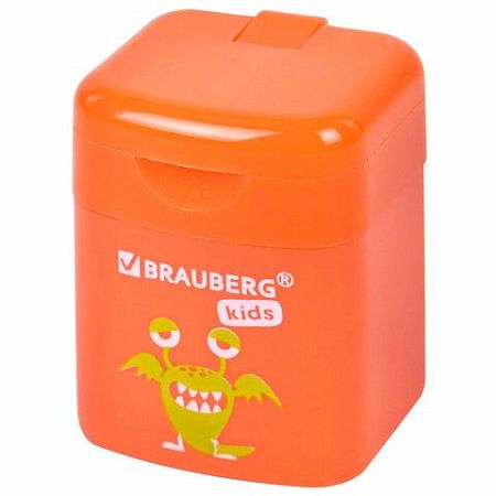 Точилка BRAUBERG KIDS "Монстрик", с контейнером, корпус ассорти, 271946 
