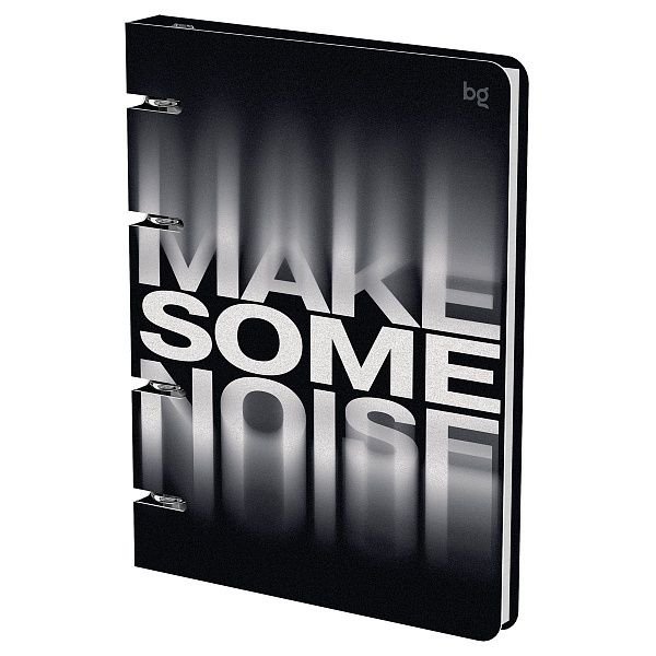 Тетрадь на кольцах А5, 120л., BG "Make noise", картон, soft-touch ламинация