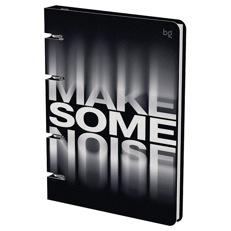 Тетрадь на кольцах А5, 120л., BG "Make noise", картон, soft-touch ламинация