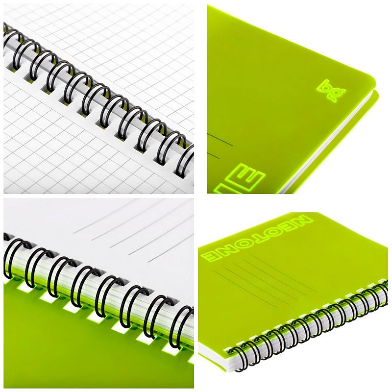 Записная книжка А6 60л. на гребне BG "Neotone", желтый, фактурное тиснение, блок 80г/м2