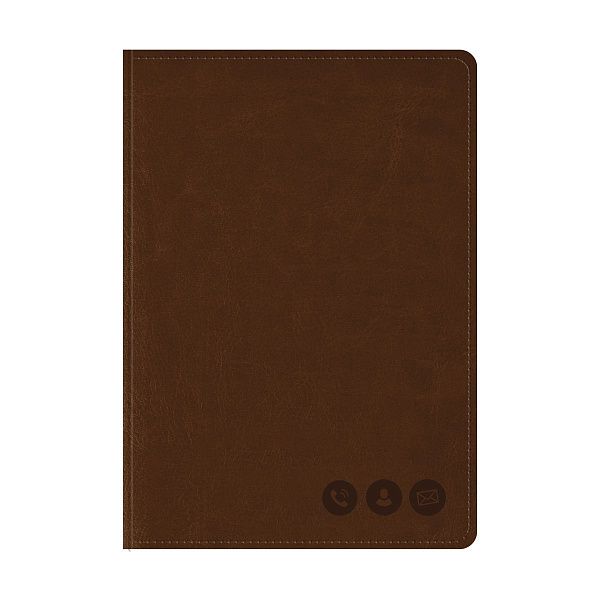 Телефонная книга А5, 80л., кожзам, OfficeSpace "Nebraska" коричневый с вырубкой