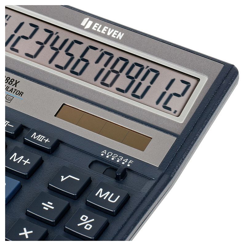 Калькулятор настольный Eleven SDC-888X-BL, 12 разрядов, двойное питание, 158*203*31мм, синий
