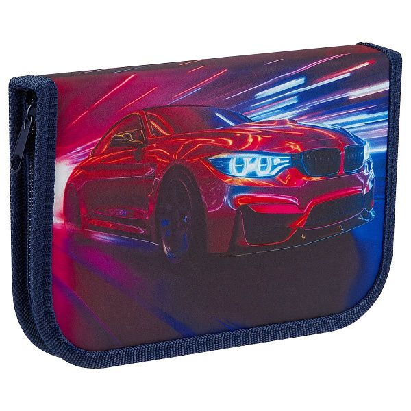 Пенал 1 отделение, 200*130 ArtSpace "Speed", доп. секция, ткань