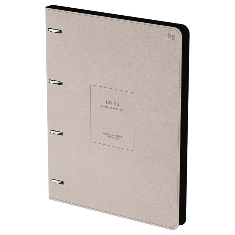 Тетрадь на кольцах А4, 120л., кожзам,  BG "Моно. Бежевый"