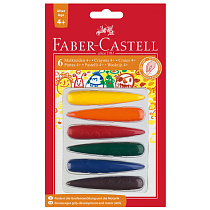 Мелки восковые Faber-Castell 06цв., фигурные, блистер, европодвес