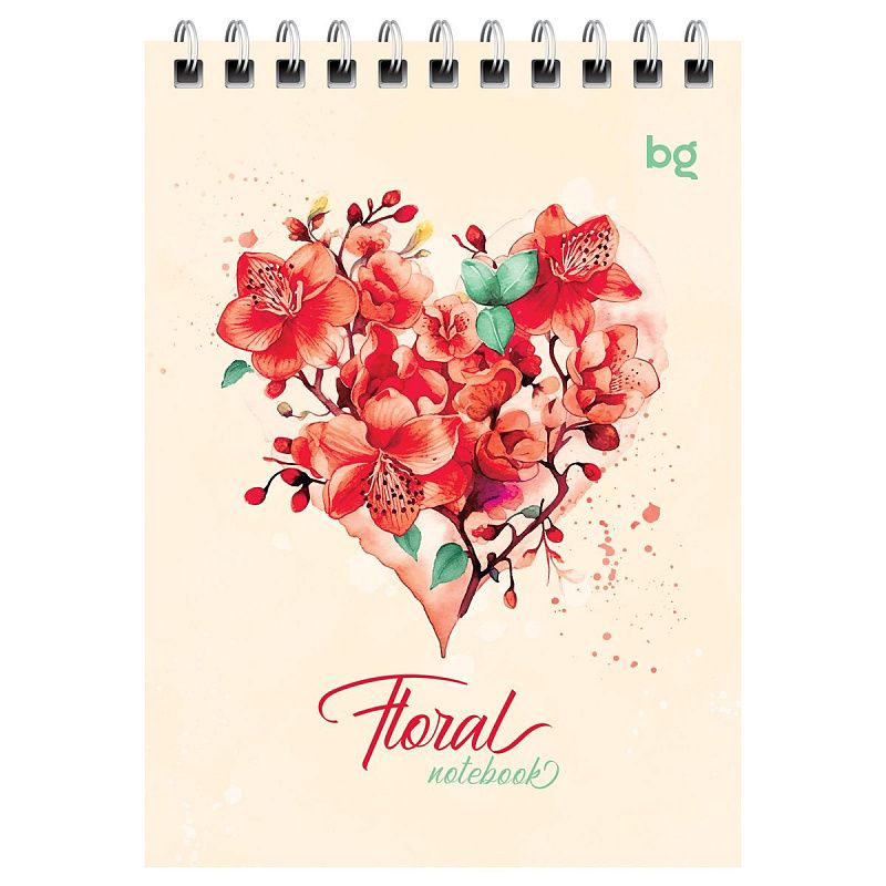 Блокнот А6 40л. на гребне BG "Floral notebook"