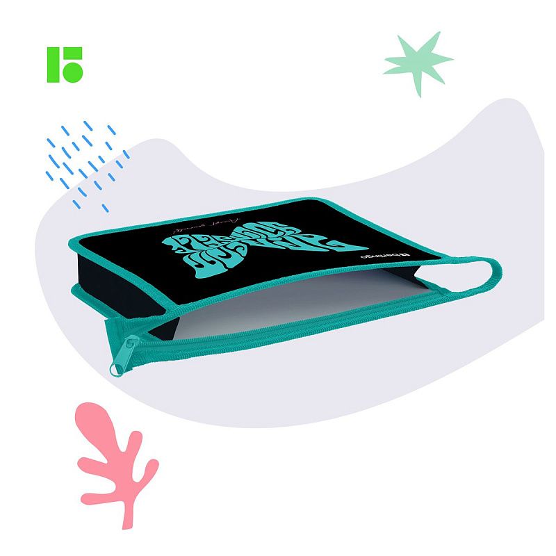 Папка для тетрадей 1 отделение, А5 Berlingo "Butterfly", 240*205*40мм, пластик, на молнии 