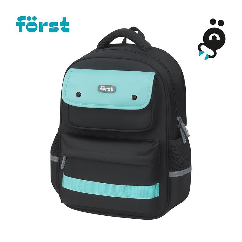 Рюкзак Först F-Color "Mint" 39,5*28,5*14см, 1 отделение, 4 кармана, уплотненная спинка 
