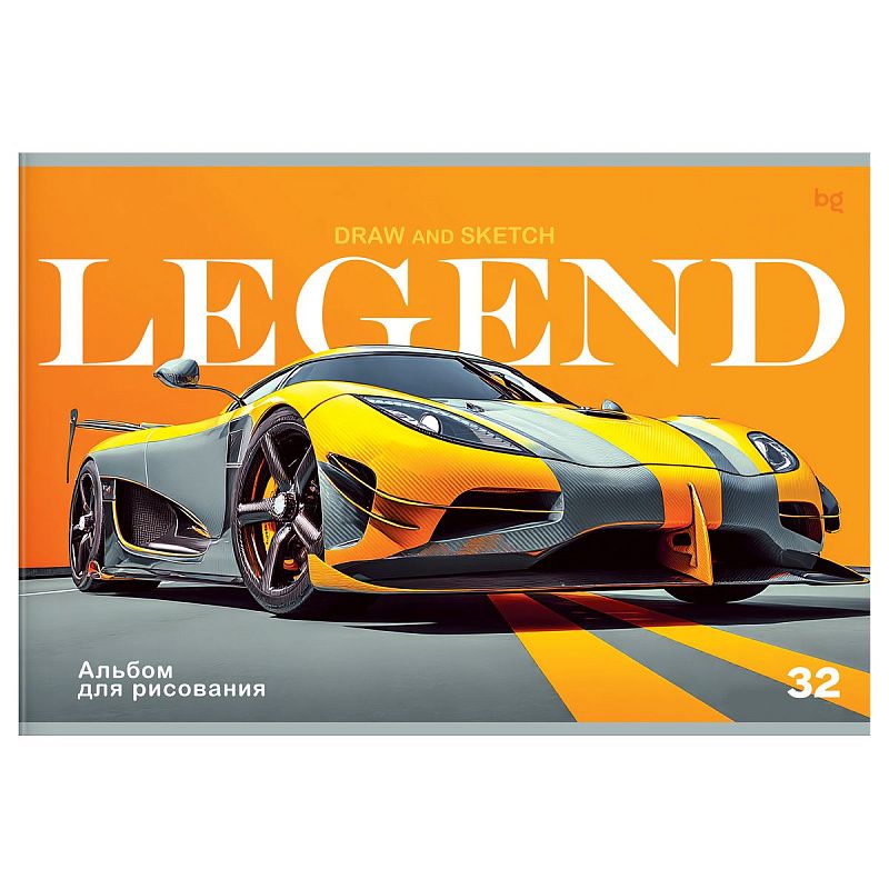 Альбом для рисования 32л., А4, на скрепке BG "Legend"