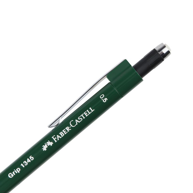 Карандаш механический Faber-Castell "Grip 1345" 0,5мм, B, грип, с ласт., автоподача грифеля, зеленый 