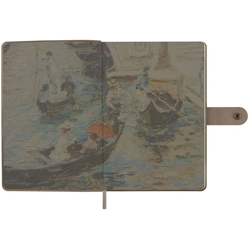 Записная книжка А5 80 л., ЛАЙТ, кожзам, Greenwich Line "Outline. Venice", с замком, тиснение фольгой, внутренний карман, блок в точку