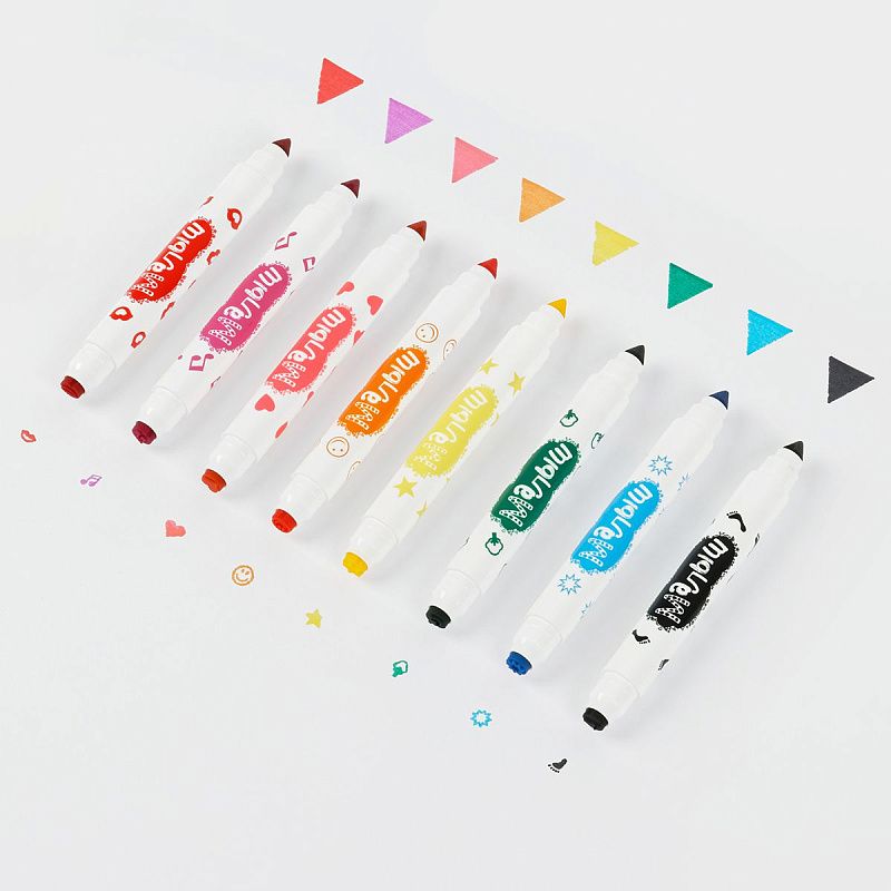 Фломастеры-штампы двусторонние Гамма "Малыш", 08цв., утолщенные, смываемые, картон. упак., европодвес