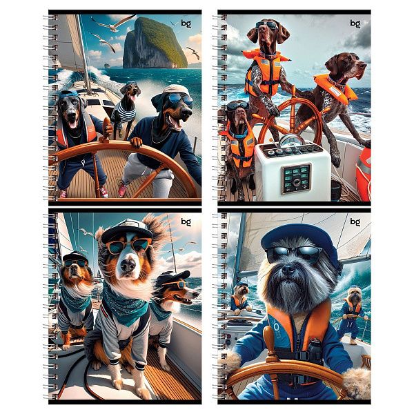 Тетрадь 96л., А5, клетка на гребне BG "Собаки"