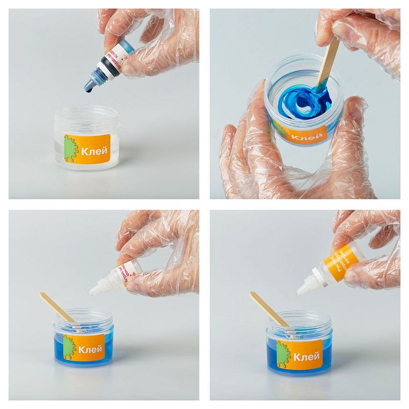 Набор для создания слайма ТРИ СОВЫ Slime party "Водная стихия", голубой, наполнение - кубики и блестки, аромат малина, картонная коробка