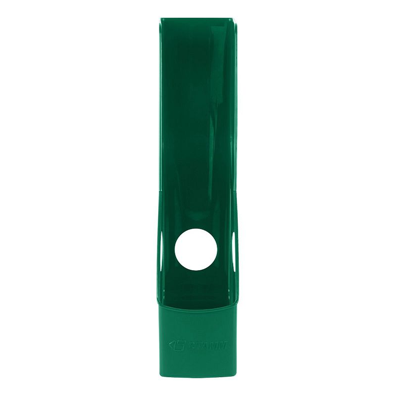 Лоток для бумаг вертикальный СТАММ "Лидер", зеленый, ширина 75мм