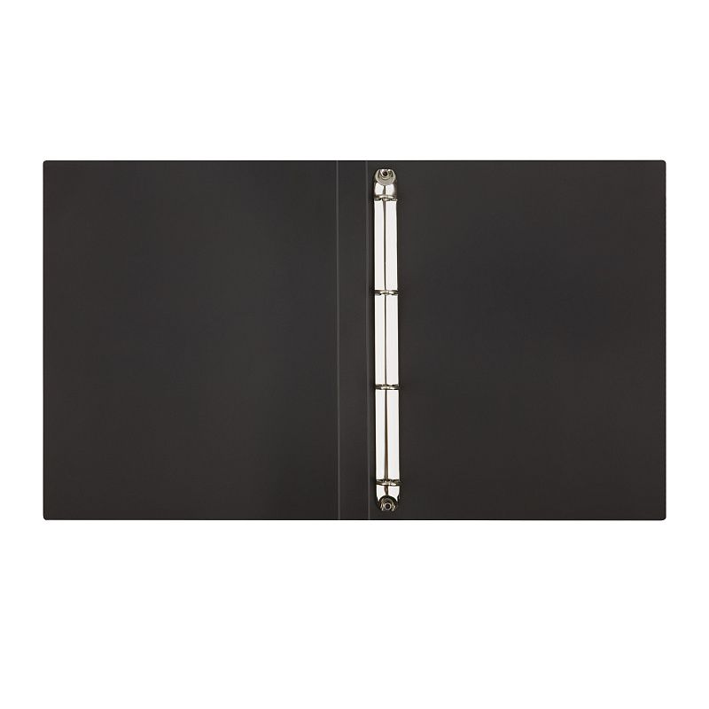 Папка на 4 кольцах СТАММ А4, 25мм, 500мкм, пластик, черная 