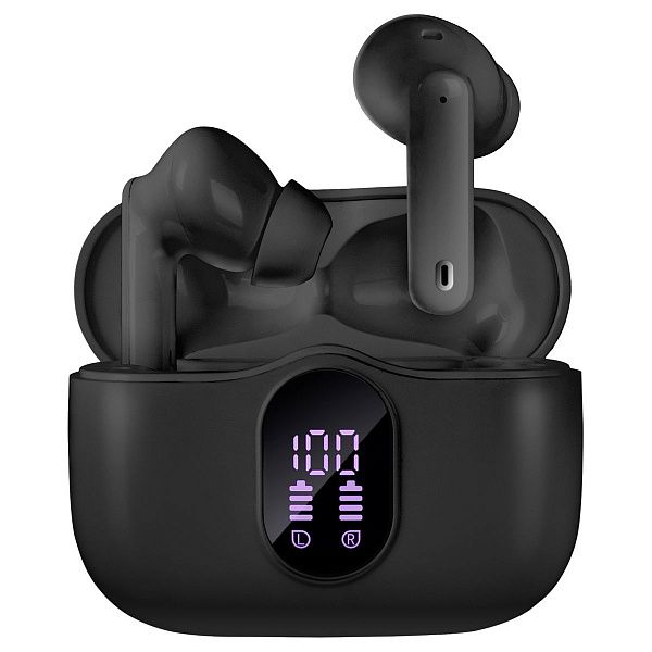 Наушники с микрофоном беспроводные Sven E-315B, TWS Bluetooth, разъем Type-C, черный