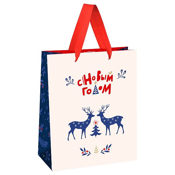 Пакет подарочный 26*32*12см MESHU "Сканди",  матовая ламинация