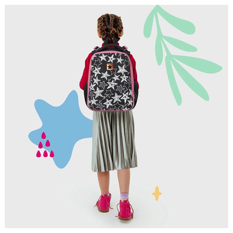 Ранец Berlingo Expert "Glossy stars" 37*28*16см, 2 отделения, 2 кармана, анатомическая спинка 