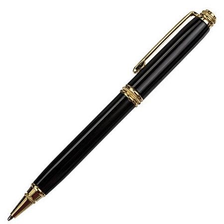 Ручка подарочная шариковая GALANT "Black", корпус черный, золотистые детали, пишущий узел 0,7 мм, синяя, 140405 