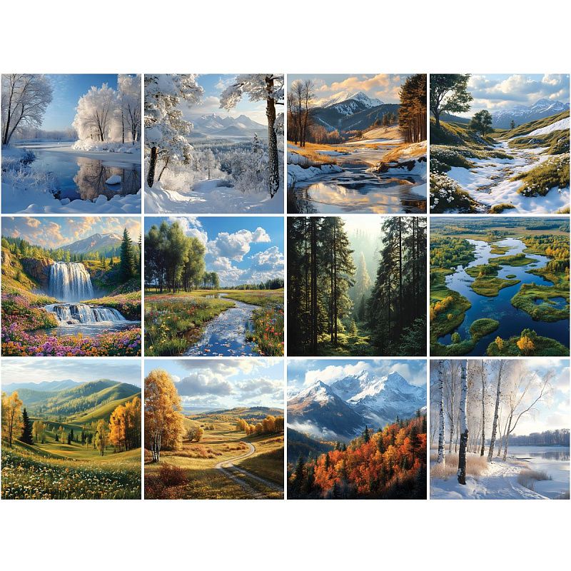 Календарь настенный перекидной на скрепке, 290*290 мм 12л. BG "Краски природы", 2026г.