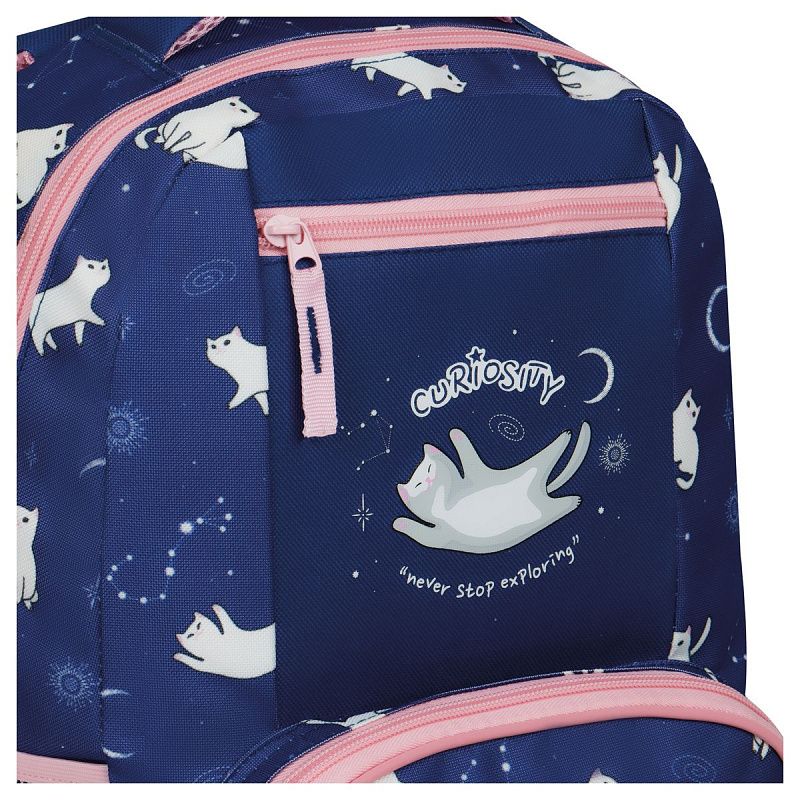 Рюкзак ArtSpace School "Cat curious", 44*31*16см, 1 отделение, 4 кармана, уплотн. спинка 