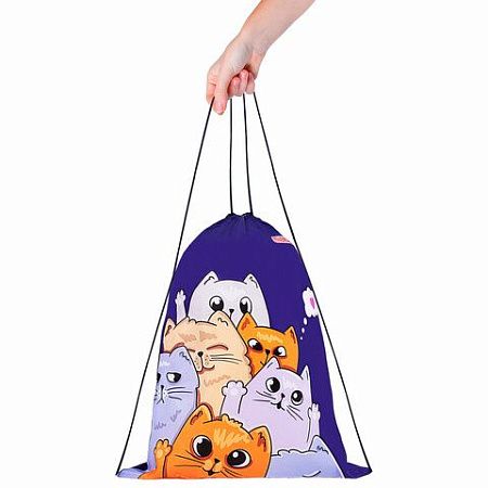 Мешок для обуви ПИФАГОР, 1 отделение, 40х32 см, Cats greetings, 272382 