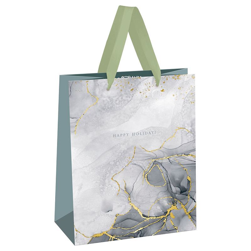 Пакет подарочный 18*23*10см MESHU "Marble pattern", фольга, матовая ламинация, ассорти