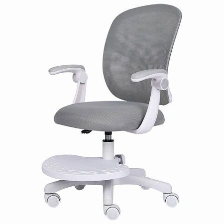 Кресло детское с подставкой для ног BRABIX "Toy MG-205", сетка/ткань TW, серое, 533153