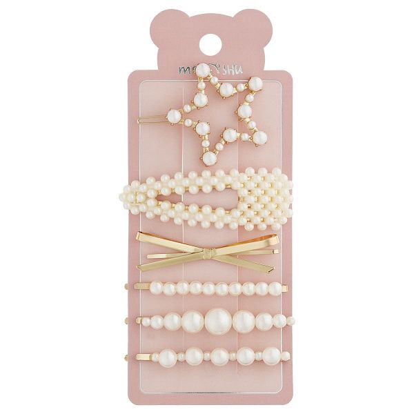 Заколки для волос MESHU, жемчужный цвет, 6шт., европодвес