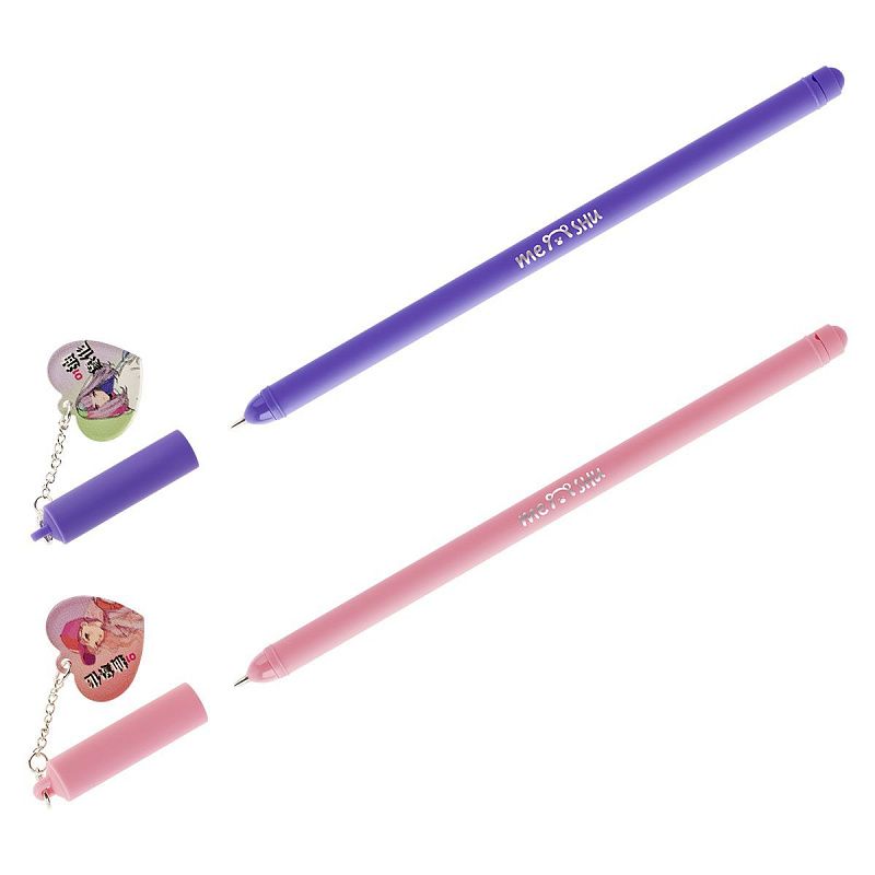 Ручка шариковая MESHU "МК_Anime" синяя, 0,7мм, корпус ассорти, с топпером