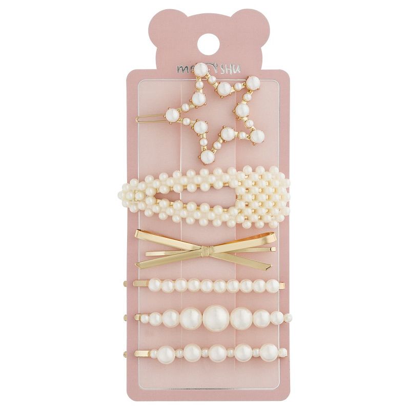 Заколки для волос MESHU, жемчужный цвет, 6шт., европодвес