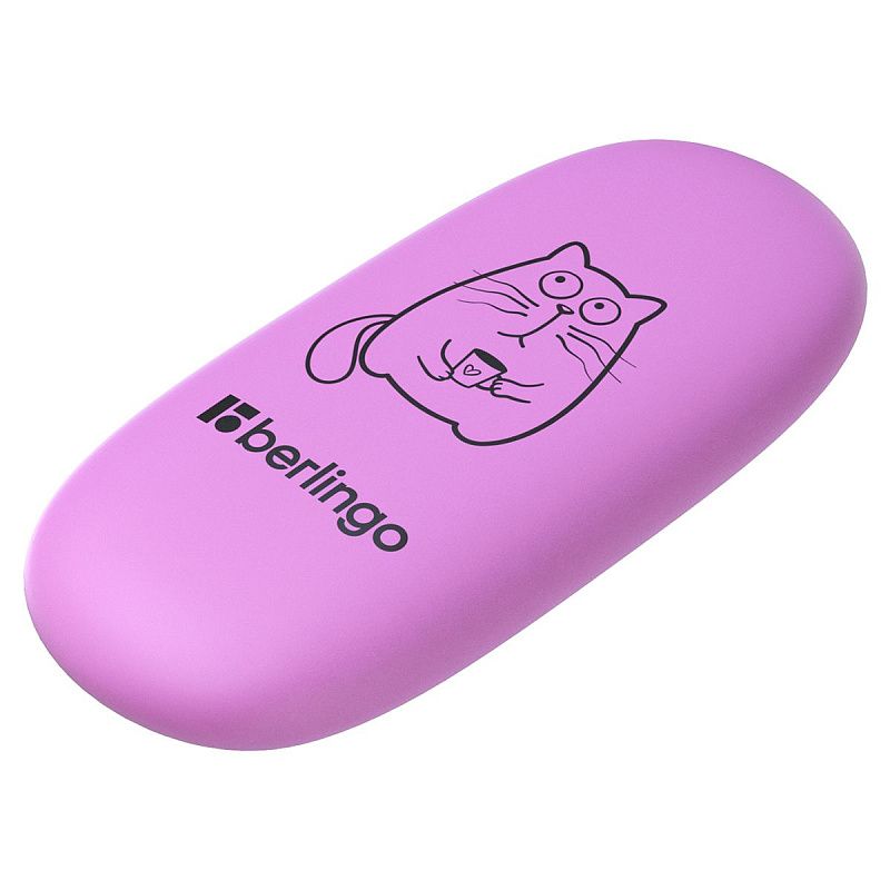 Ластик Berlingo "Lazy Cats", овальный, термопластичная резина, 49*23*9мм 