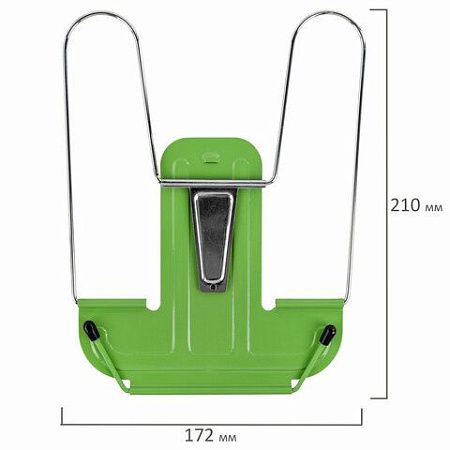 Подставка для книг и учебников BRAUBERG LINE+, металлическая, зеленая, европодвес, 238072 