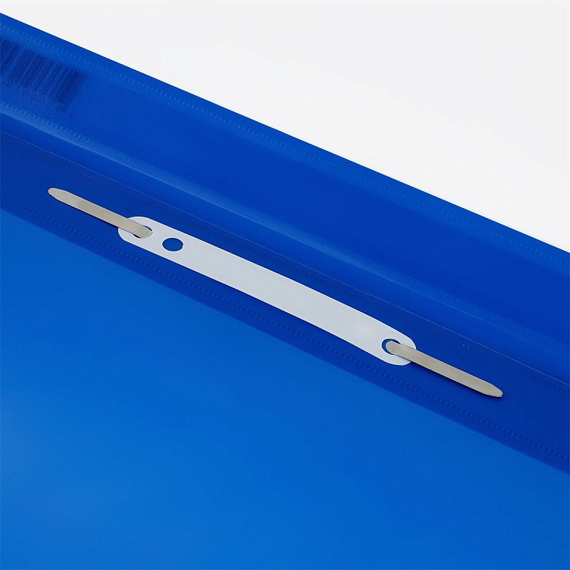 Папка-скоросшиватель пластик. перф. СТАММ А4, 160мкм, синяя с прозр. верхом 