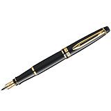 Ручка перьевая Waterman "Expert Black Lacquer GT" синяя, 0,8мм, подарочная упаковка