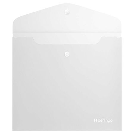 Папка-конверт на кнопке Berlingo "Soft Touch", А5+, 200мкм, софт-тач, прозрачная 
