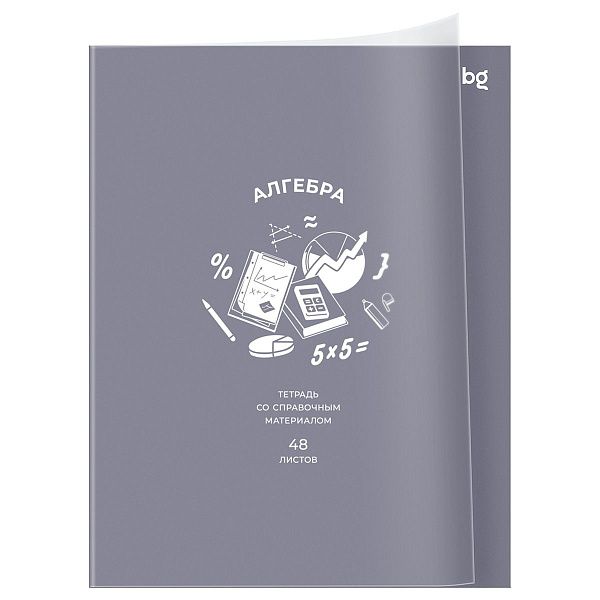 Тетрадь предметная 48л. BG "Ясно и понятно" - Алгебра, пластиковая обложка