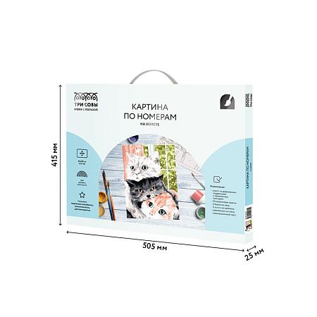 Картина по номерам на холсте ТРИ СОВЫ "Друзья", 40*50, с акриловыми красками и кистями