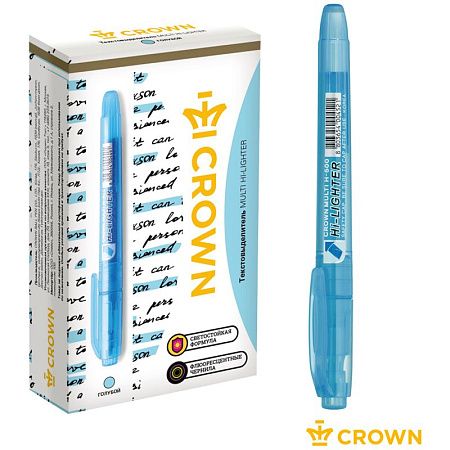 Текстовыделитель Crown "Multi Hi-Lighter" голубой, 1-4мм 