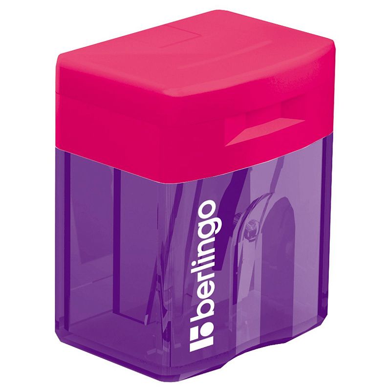 Точилка пластиковая Berlingo "Fuze" 1 отверстие, контейнер, ассорти 