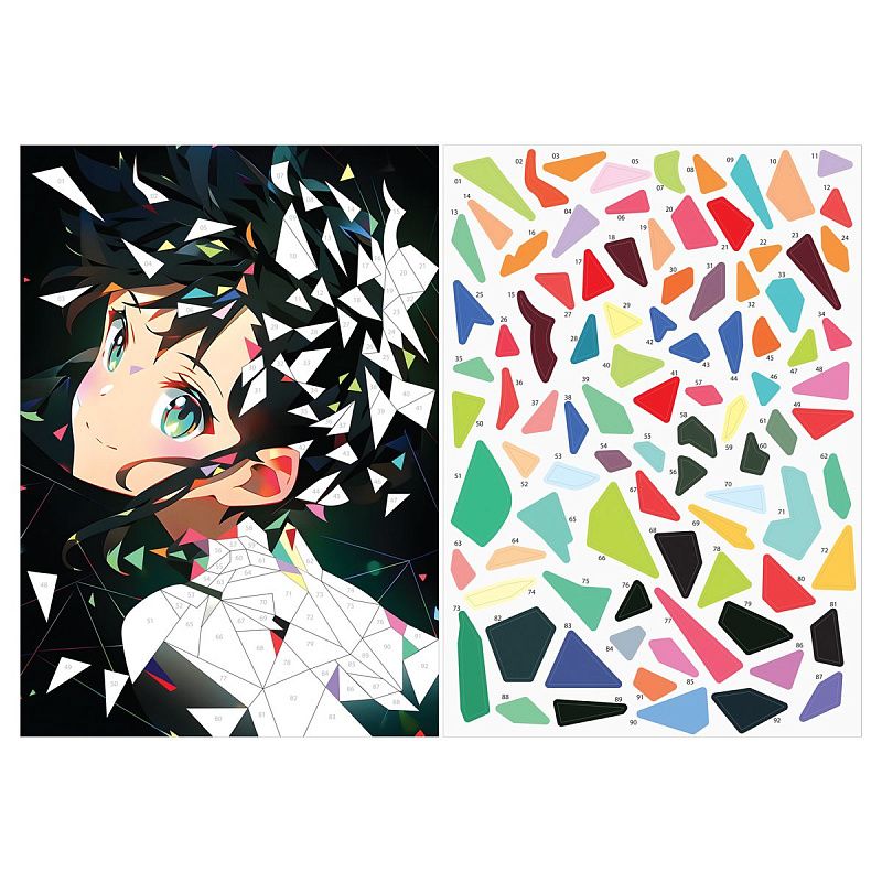 Аппликация наклейками ТРИ СОВЫ "Аниме", А4, 2 основы, картонный конверт