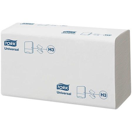 Полотенца бумажные лист. Tork "Universal"(ZZ-сл)(H3) 1-слойные, 250л/пач., 23*23см, белые