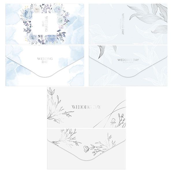 Конверт для денег MESHU "Wedding" 85*164мм, матовая ламинация, фольга, 3 дизайна
