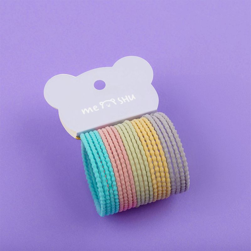 Резинки для волос MESHU,  пастельные ассорти, 20шт., европодвес