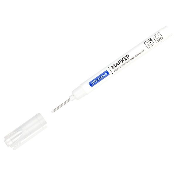 Маркер перманентный разметочный OfficeSpace белый, наконечник 20мм