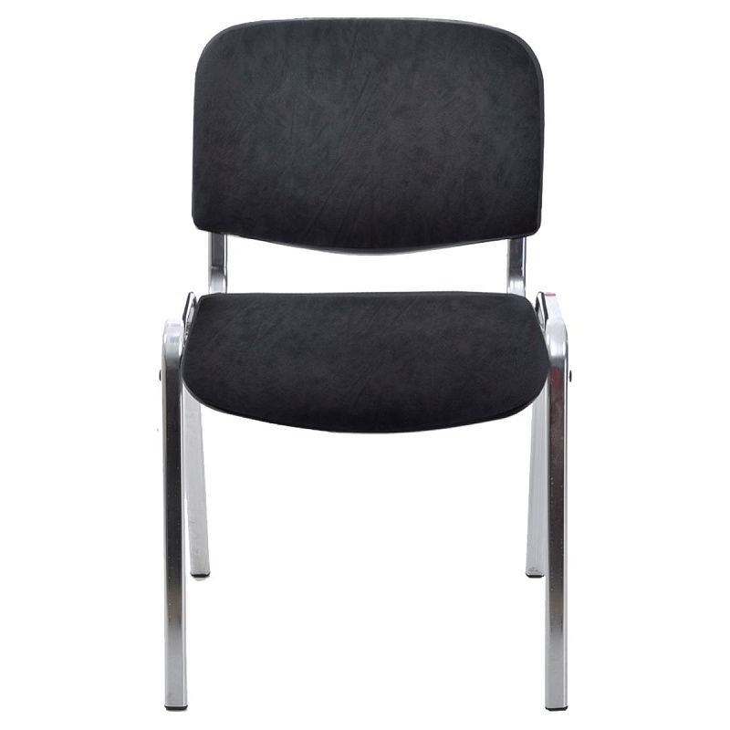Стул Фабрикант "Изо" PV1, CH, каркас металл хром, обивка кожзам черный
