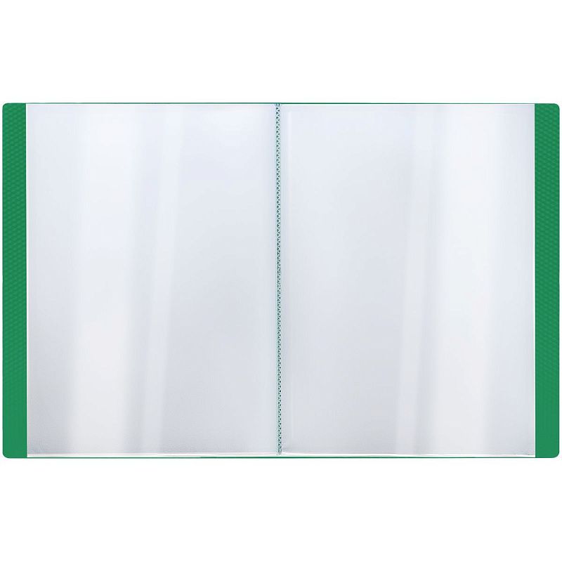 Папка со 100 вкладышами СТАММ "Кристалл" А4, 30мм, 800мкм, пластик, зеленая 