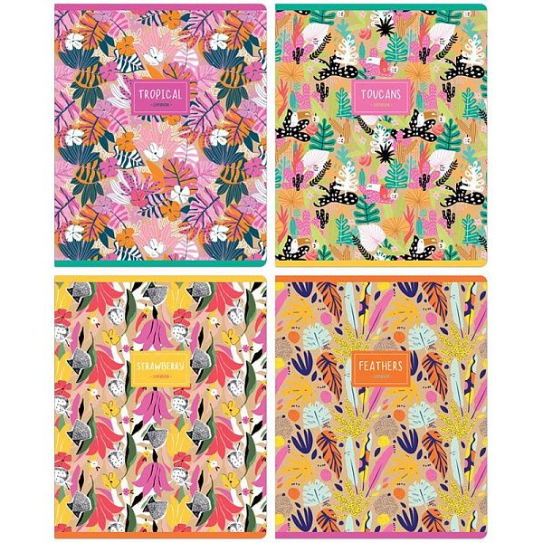 Тетрадь 48л., А5, клетка Greenwich Line "Floral Kraft", глянцевая ламинация, 70г/м2