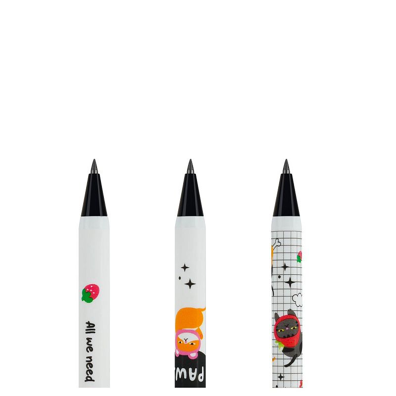 Карандаш механический MESHU "Relax Cat", печать на корпусе, 2,0мм, софт-тач, ассорти, с точилкой для грифеля 